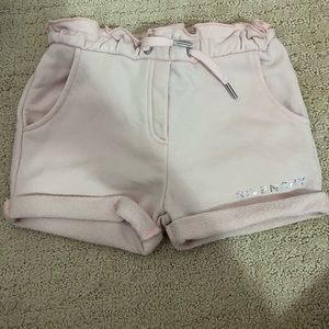 Baby givenchy shorts pink with silver metallic detail size 18 mos worn once